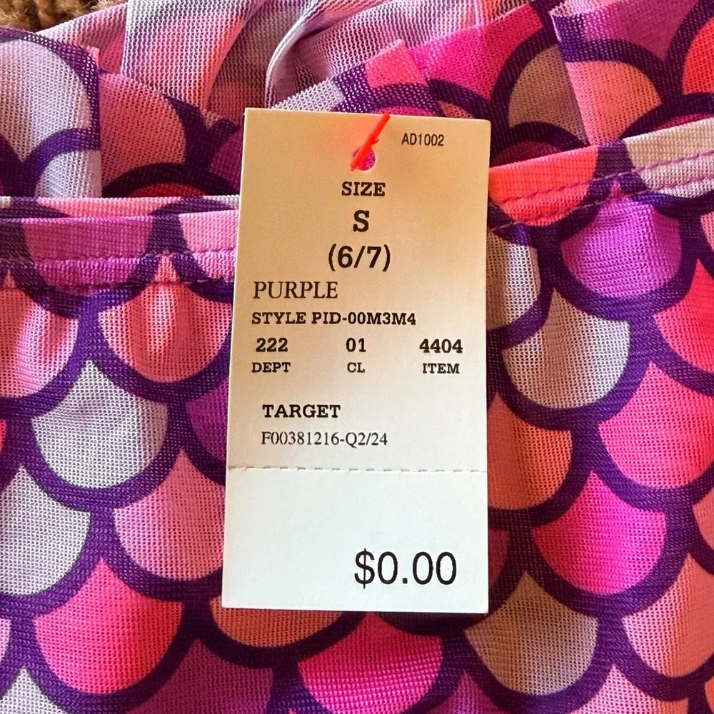 Target Cat & Jack Pink Purple Mermaid Mesh Swim Skirt Coverup Small 6/7 NWT NEW